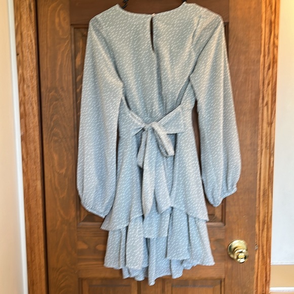 Joyana women’s size medium gray/blue and white dress - Picture 4 of 8